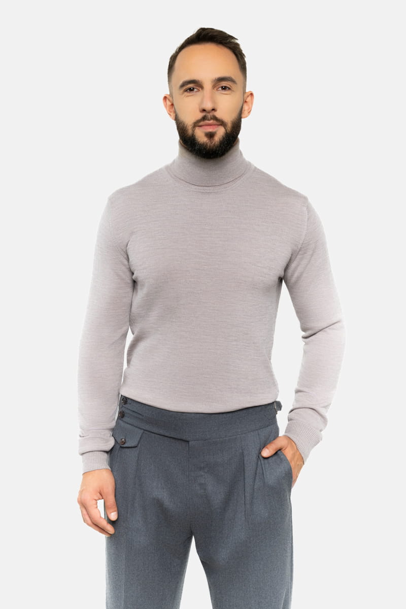 Beżowy golf z wełny merino