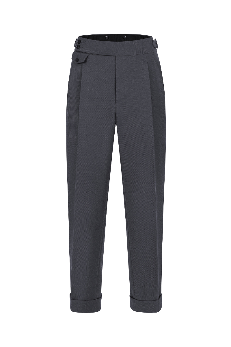 Spodnie vintage Leeds, grafitowe, wełniane