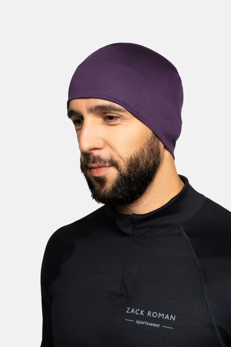 BESTSELLER Czapka sportowa z wełny merino, fioletowa