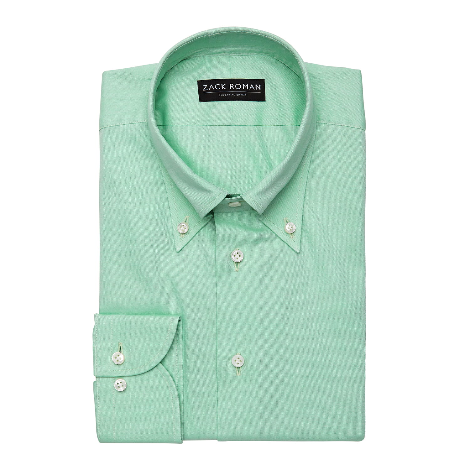 Zielona koszula OCBD, preppy, bawełna organiczna