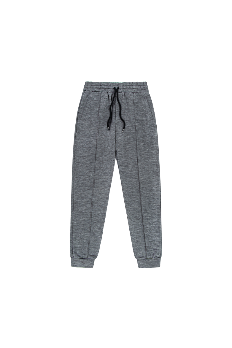 Spodnie dresowe z wełny merino Super 120’s, French Terry + WR, szare