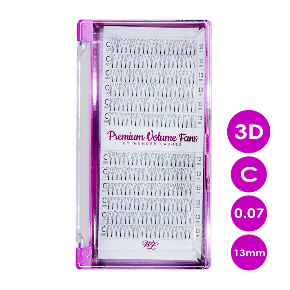 Rzęsy Premium Volume Wonder Lashes Fans metoda objętościowa 3D C 0.07 13 mm