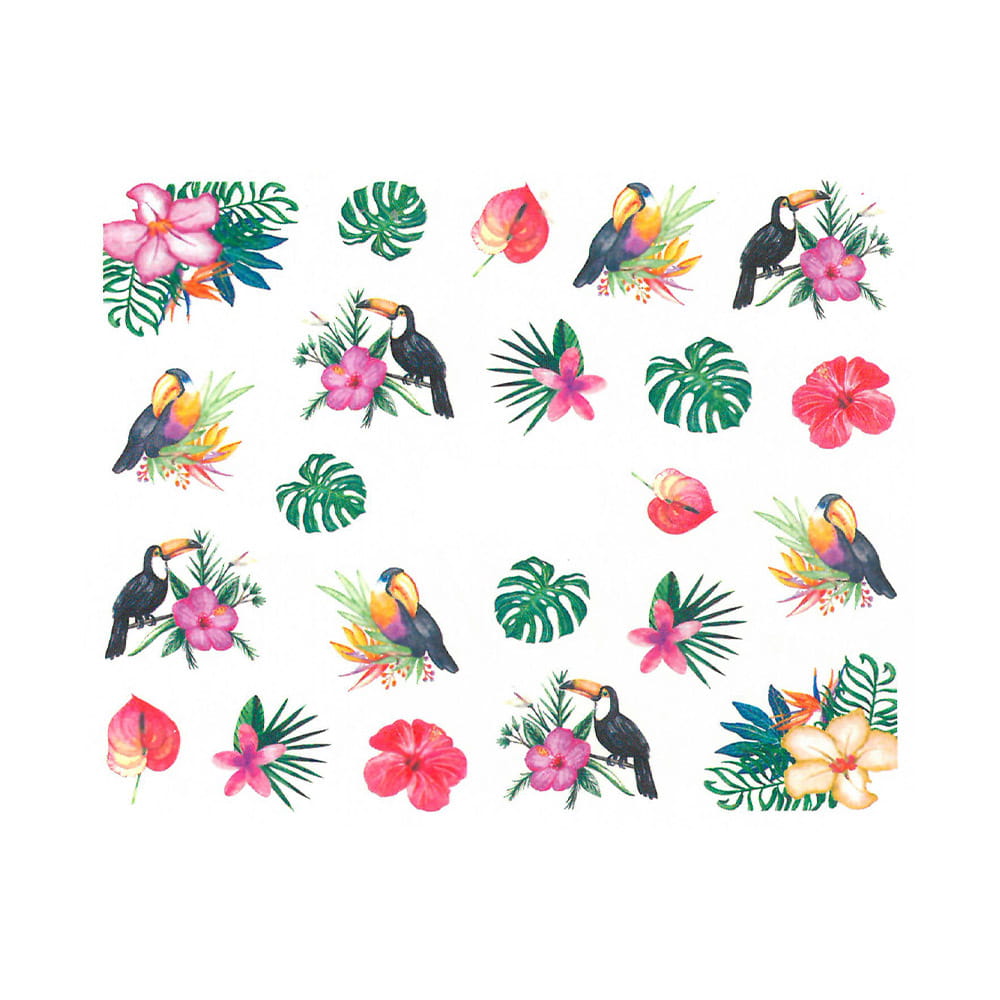 Naklejki wodne do paznokci rośliny zwierzęta BN-869