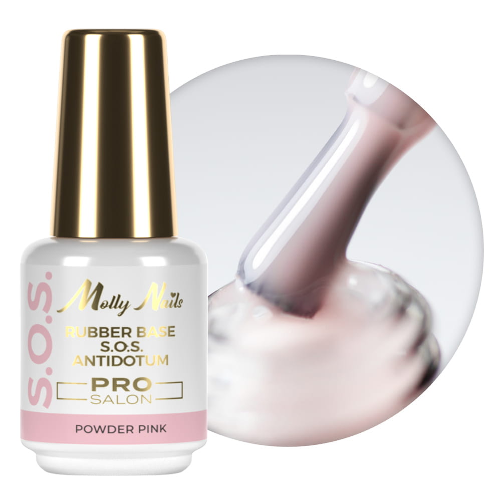 Baza kauczukowa elastyczne paznokcie manicure pedicure do ozdób S.O.S. Antidotum Pro Salon Molly Nails Powder Pink 15g