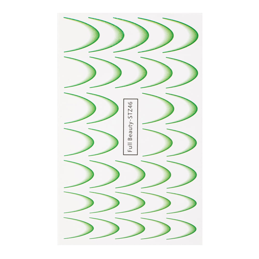 Gradientowe naklejki wodne na paznokcie/ French/ Ombre/Francuska linia uśmiechu 33szt zielone STZ46