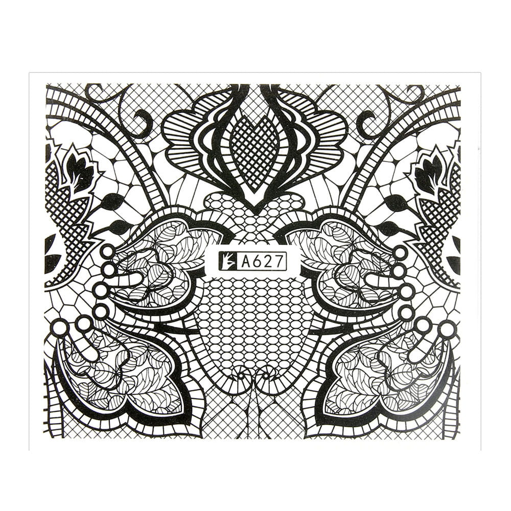 Naklejki wodne do paznokci arkusz 6,5 x 5,5cm ornamenty A627