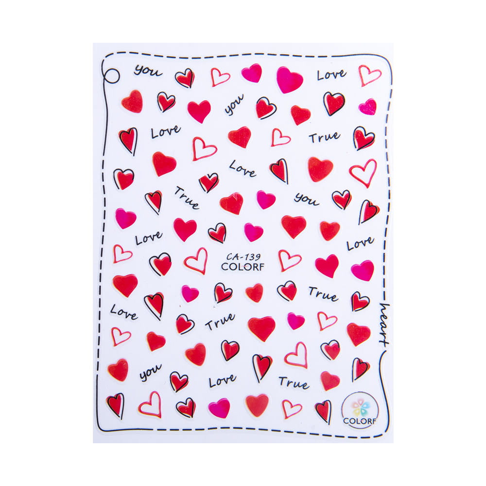 Naklejki do paznokci cienkie samoprzylepne walentynkowe Nr CA-139