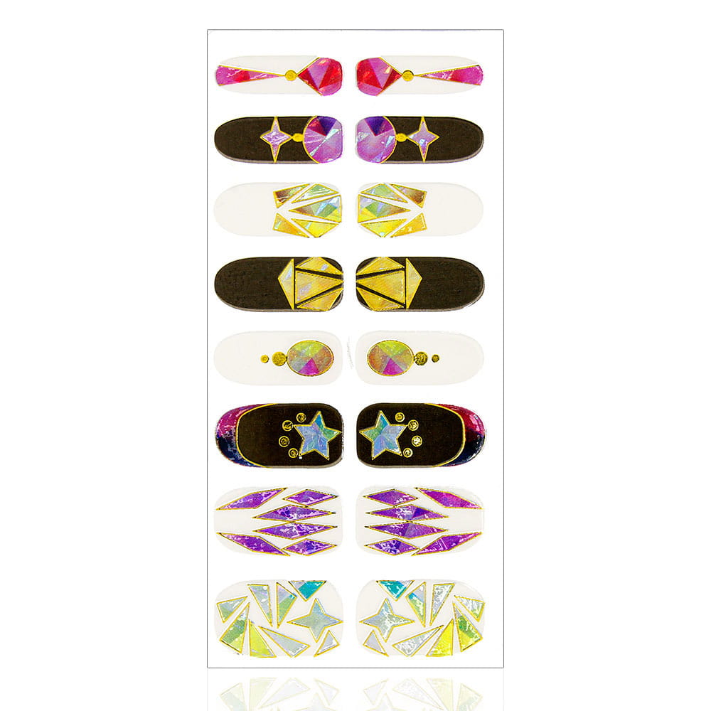 Naklejki nail patch minx kształty 16szt ls d013