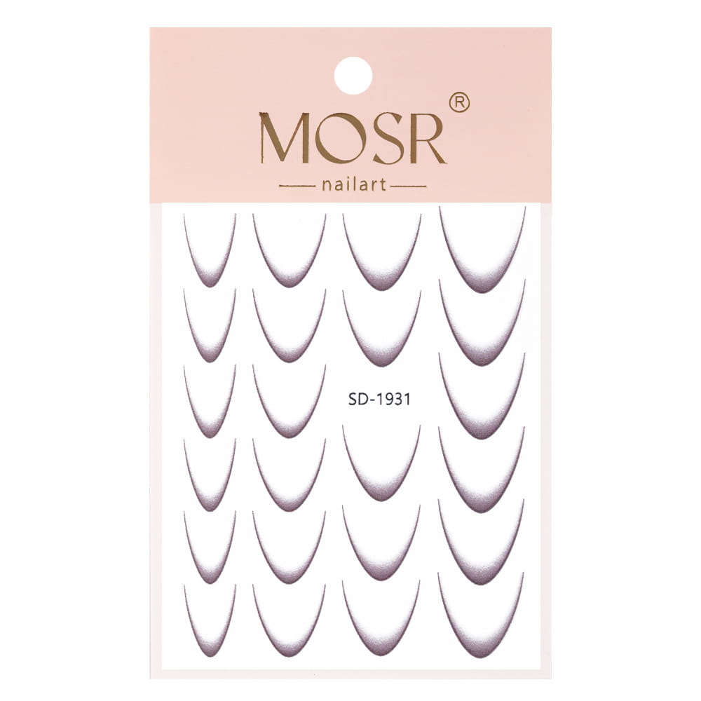 Gradientowe naklejki samoprzylepne na paznokcie/French/Ombre/Francuska linia uśmiechu 23szt. brązowe SD-1931