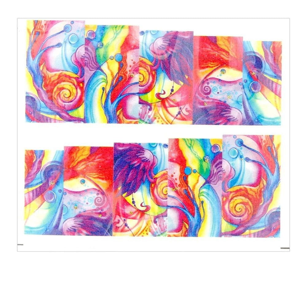 Naklejki wodne do paznokci arkusz 6,5 x 5,5cm na 10 palców yb 1021