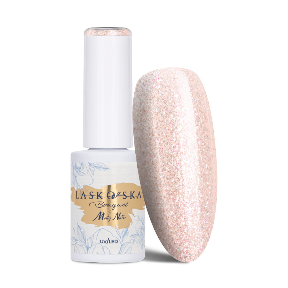 Lakier hybrydowy LED/UV Gel Polish Molly Nails @Bouquet by Laskovska Sparkling Rose HEMA/Di-HEMA Free 7g