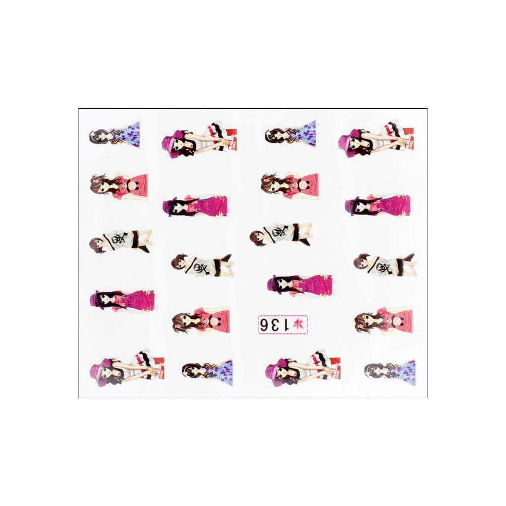 Naklejki wodne do paznokci bajkowe Nr 136