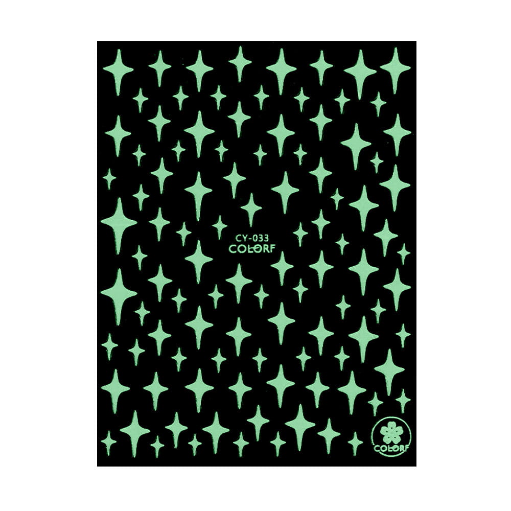 Naklejki do paznokci cienkie samoprzylepne świecące w UV Colorf CY-033