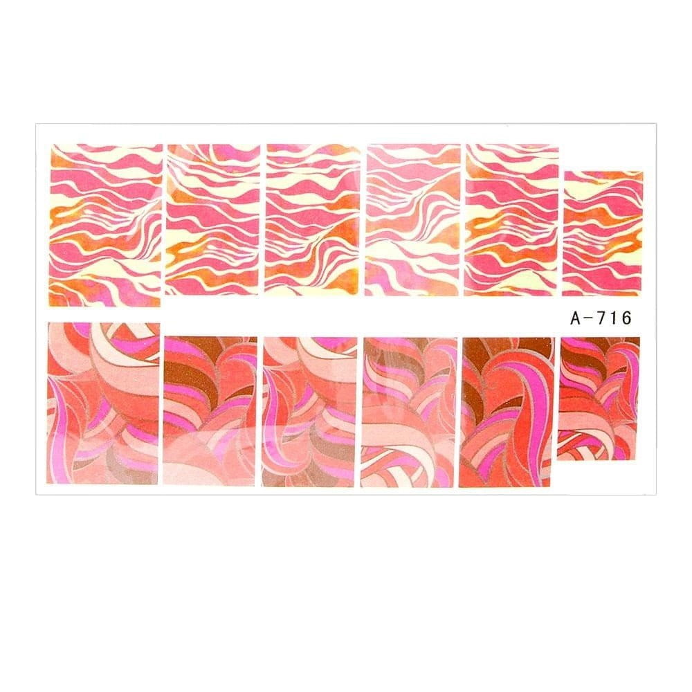 Naklejki wodne do paznokci arkusz 9 x 5,5 cm a Nr 716