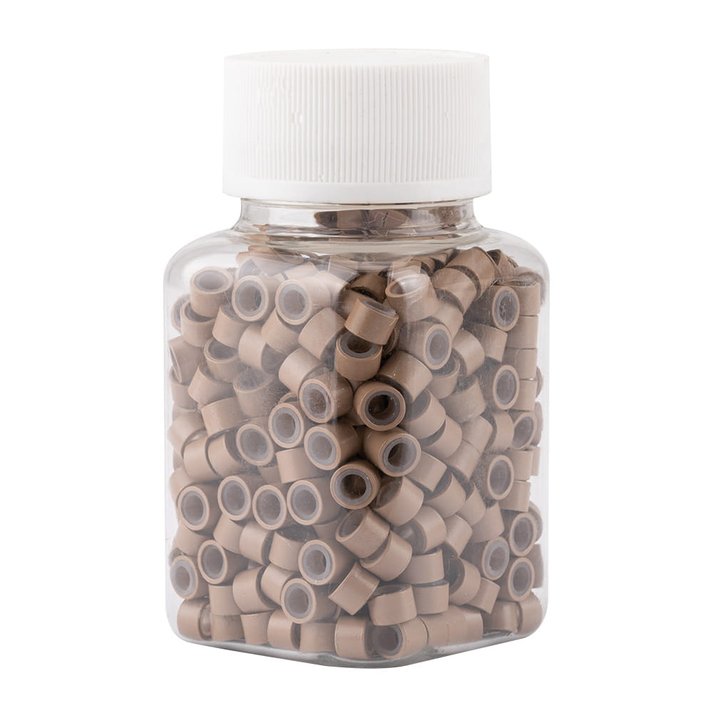 Mikroringi z silikonem do przedłużania włosów 6 mm kolor Nr 10 500 szt