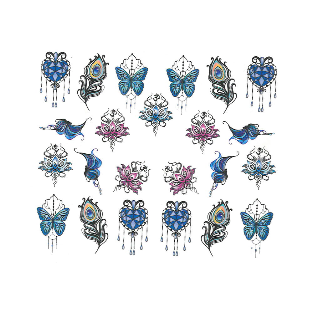 Naklejki wodne do paznokci wzory ornamenty BN-1181