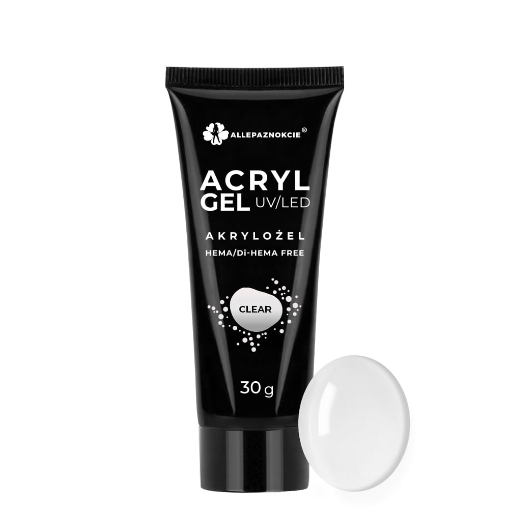 Powder Gel akrylożel Allepaznokcie HEMA/Di-HEMA Free Clear 30 g