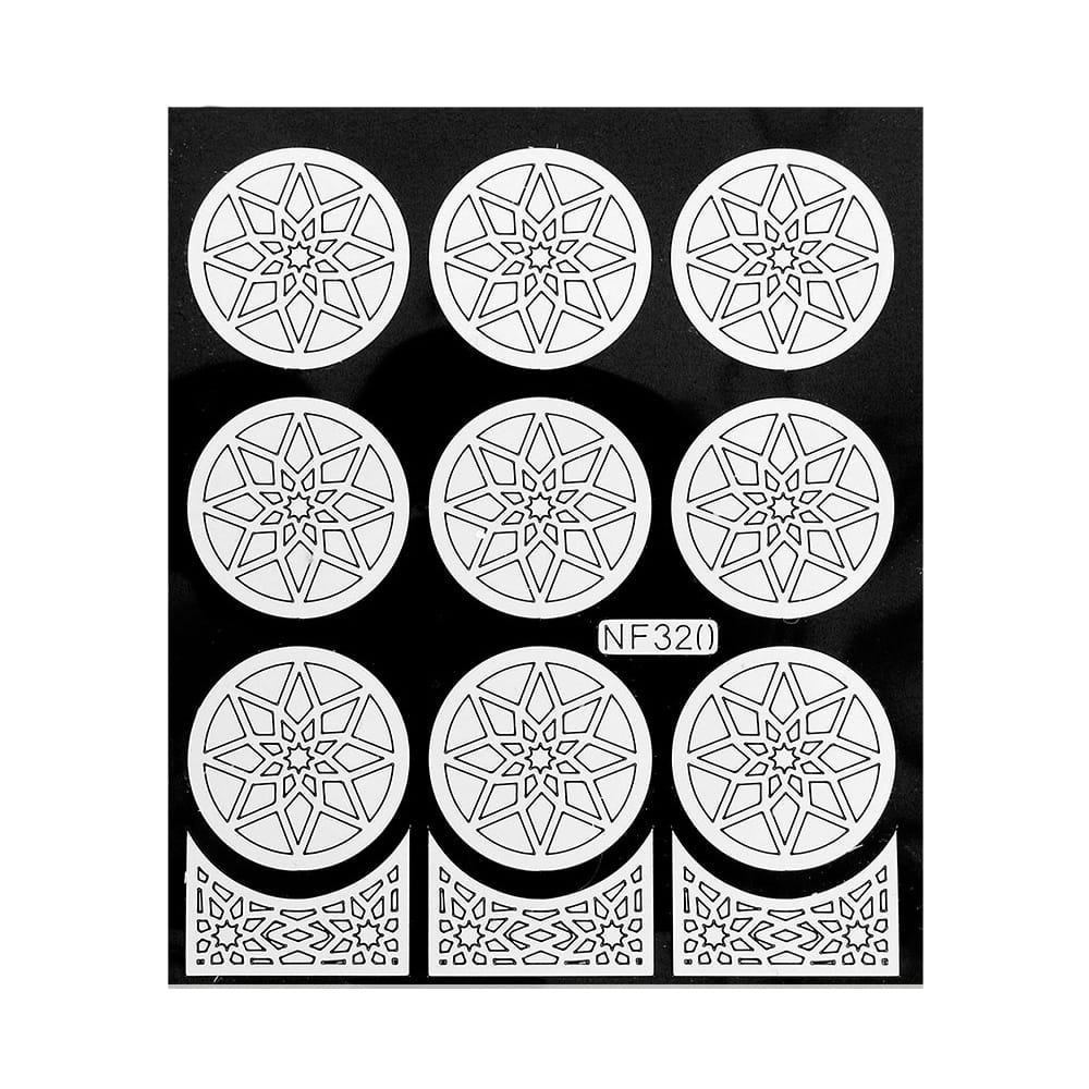 Naklejki do paznokci szablon do malowania wzorów białe Nr nf320
