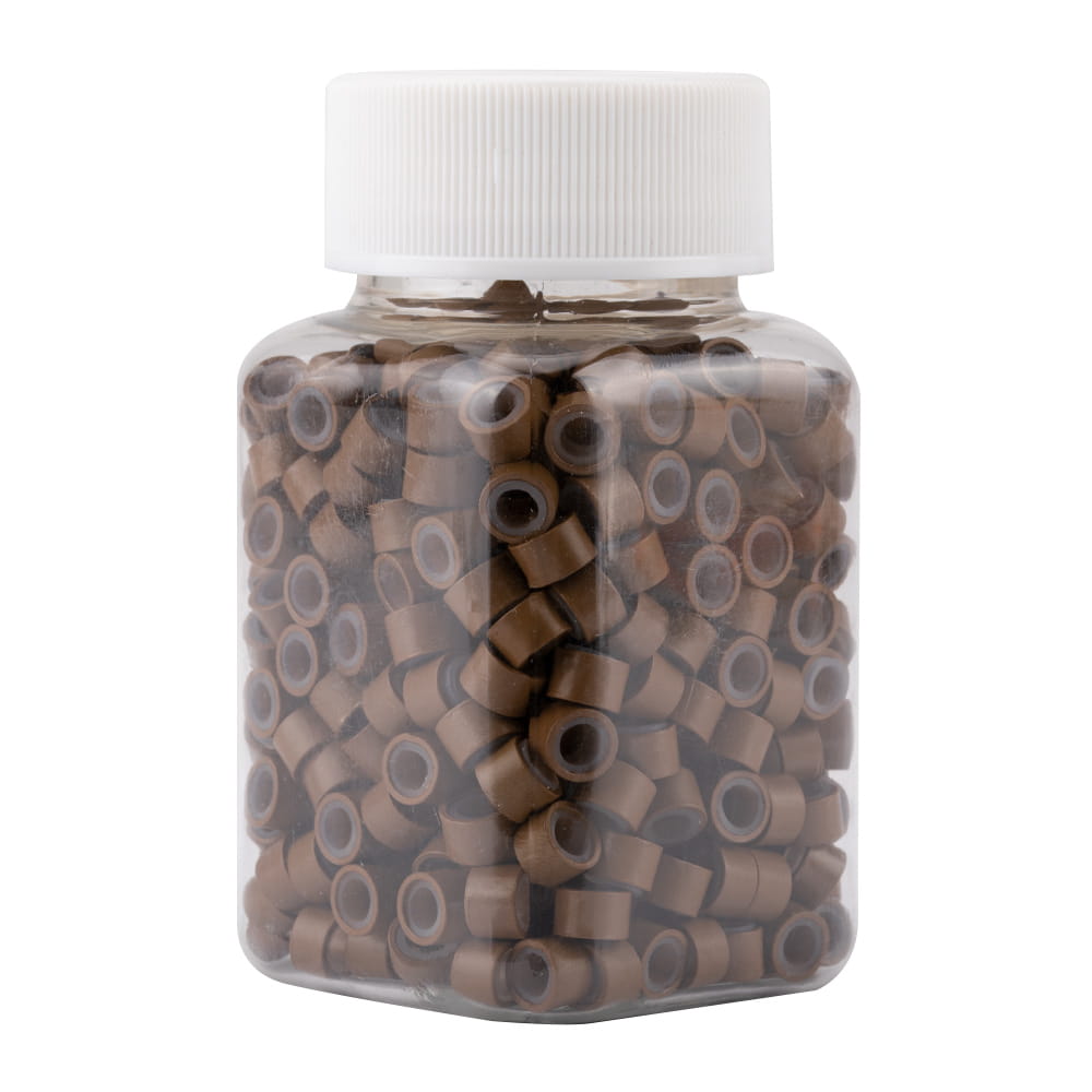 Mikroringi z silikonem do przedłużania włosów 6 mm kolor Nr 6 500 szt