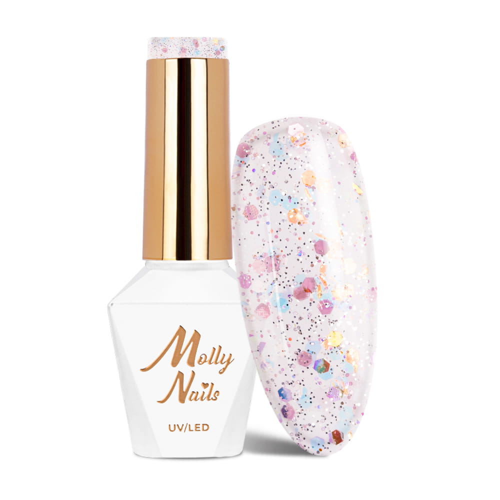 Lakier hybrydowy LED/UV Gel Polish Molly Nails Crushed Diamonds Nr 530 Highlights HEMA/Di-HEMA Free 8g