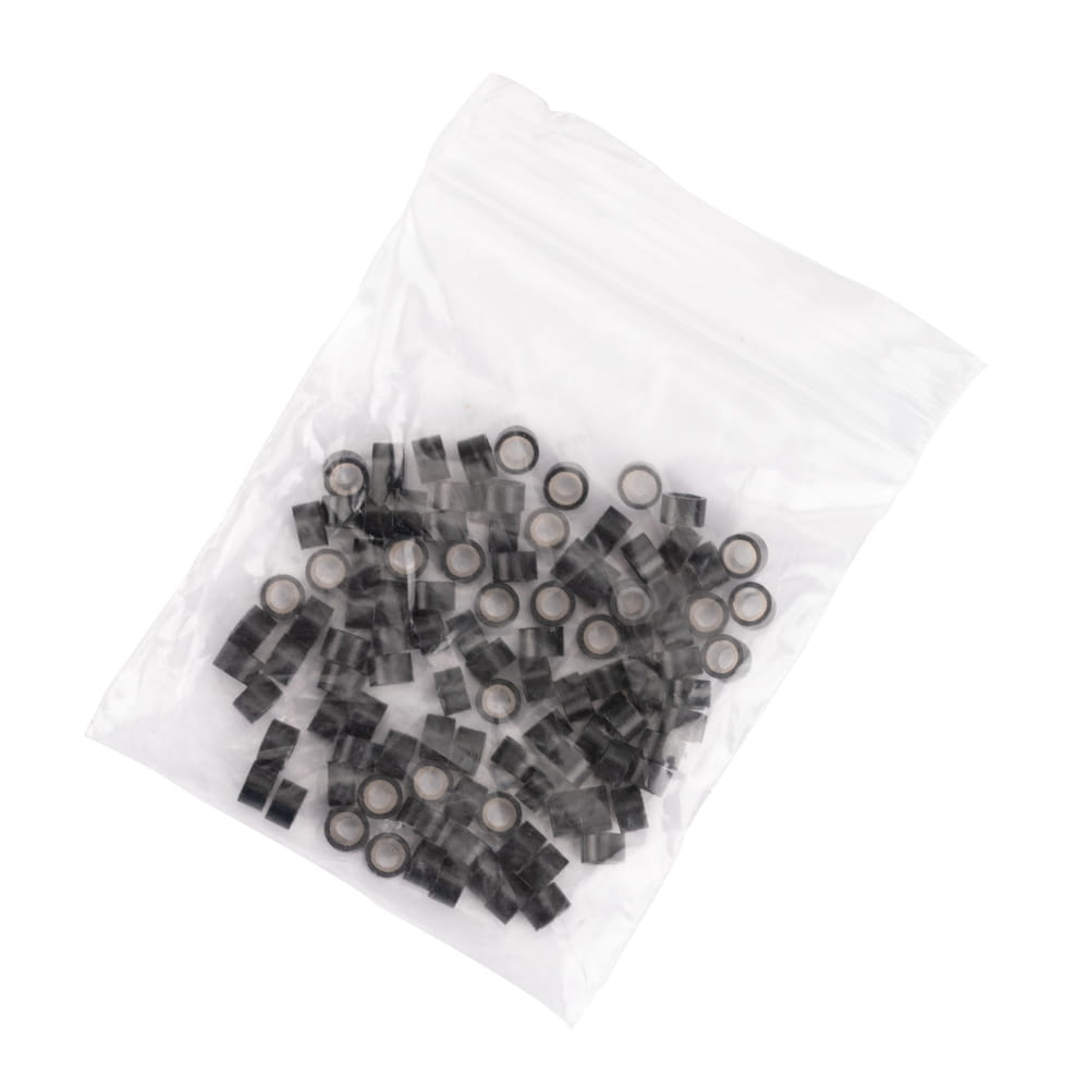 Mikroringi z silikonem do przedłużania włosów 4,5 mm kolor Nr 1 woreczek 100 szt