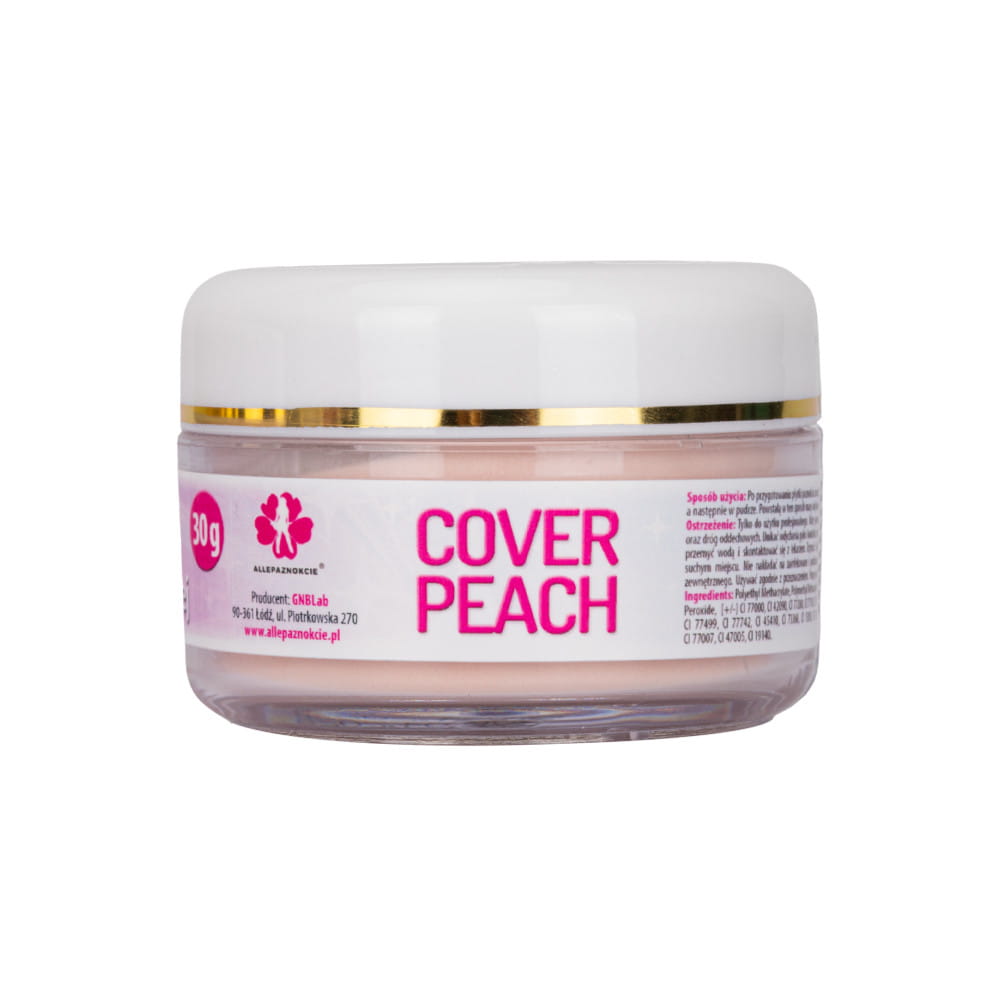 Puder akrylowy do paznokci Allepaznokcie Cover Peach 30 g Nr 6
