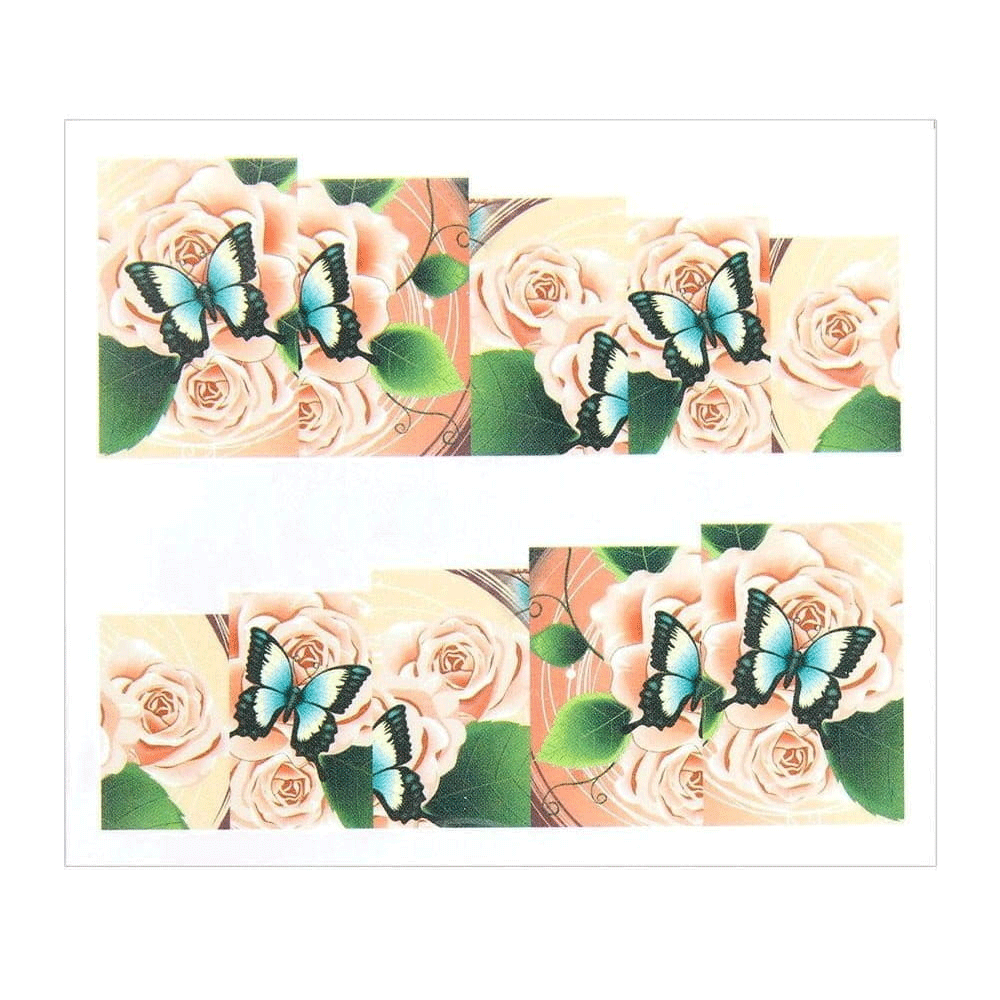 Naklejki wodne do paznokci arkusz 6,5 x 5,5 cm na 10 palców a Nr 164