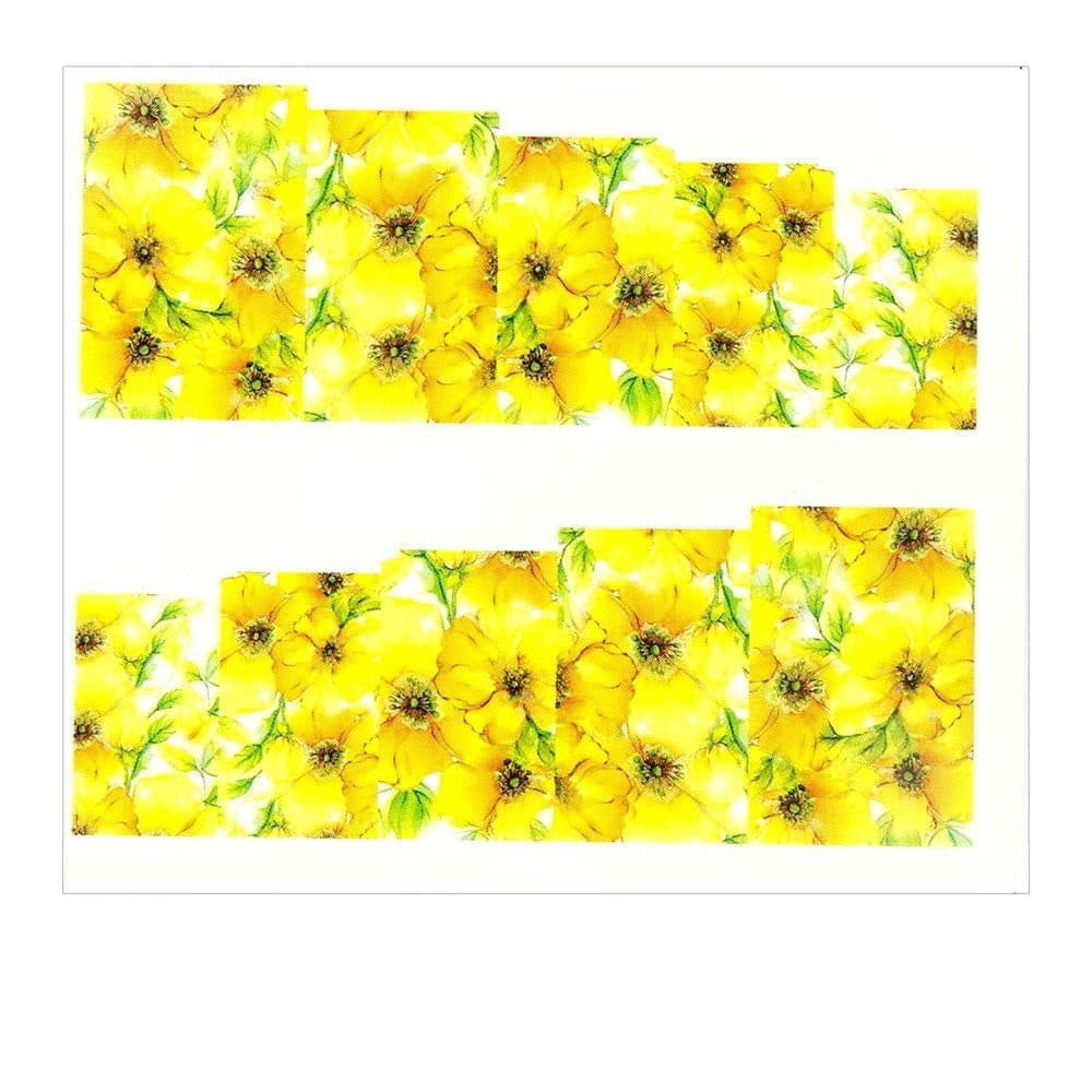 Naklejki wodne do paznokci arkusz 6,5 x 5,5 cm na 10 palców a Nr 052