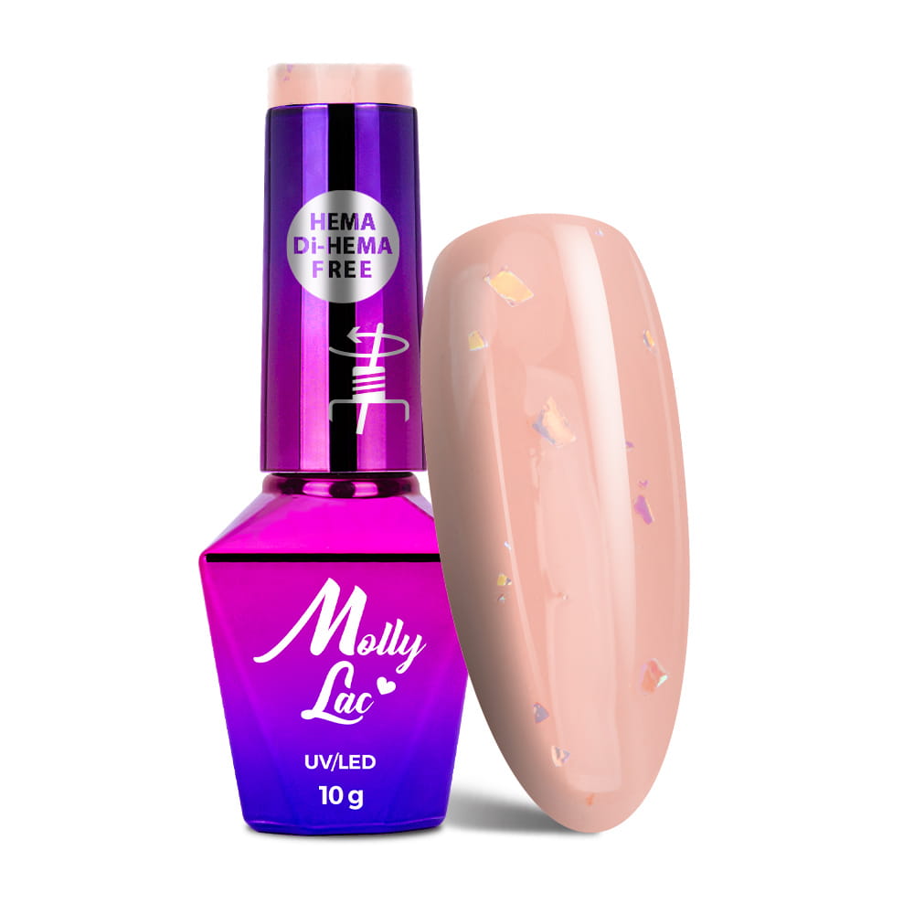 Lakier hybrydowy LED/UV Gel Polish MollyLac Sparkling French Nr 700 Little shine HEMA/Di-HEMA Free 10 g
