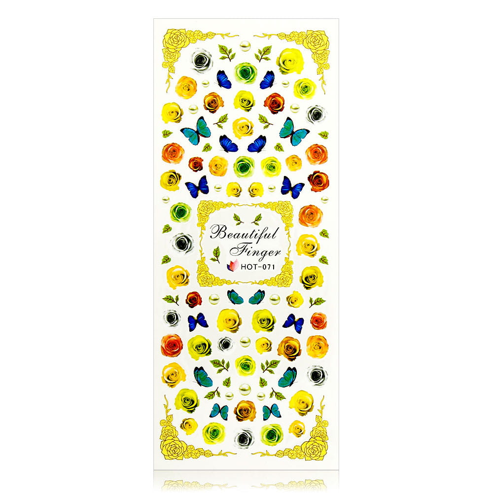 Naklejki wodne do paznokci arkusz 12,5 x 5,5 cm hot Nr 071