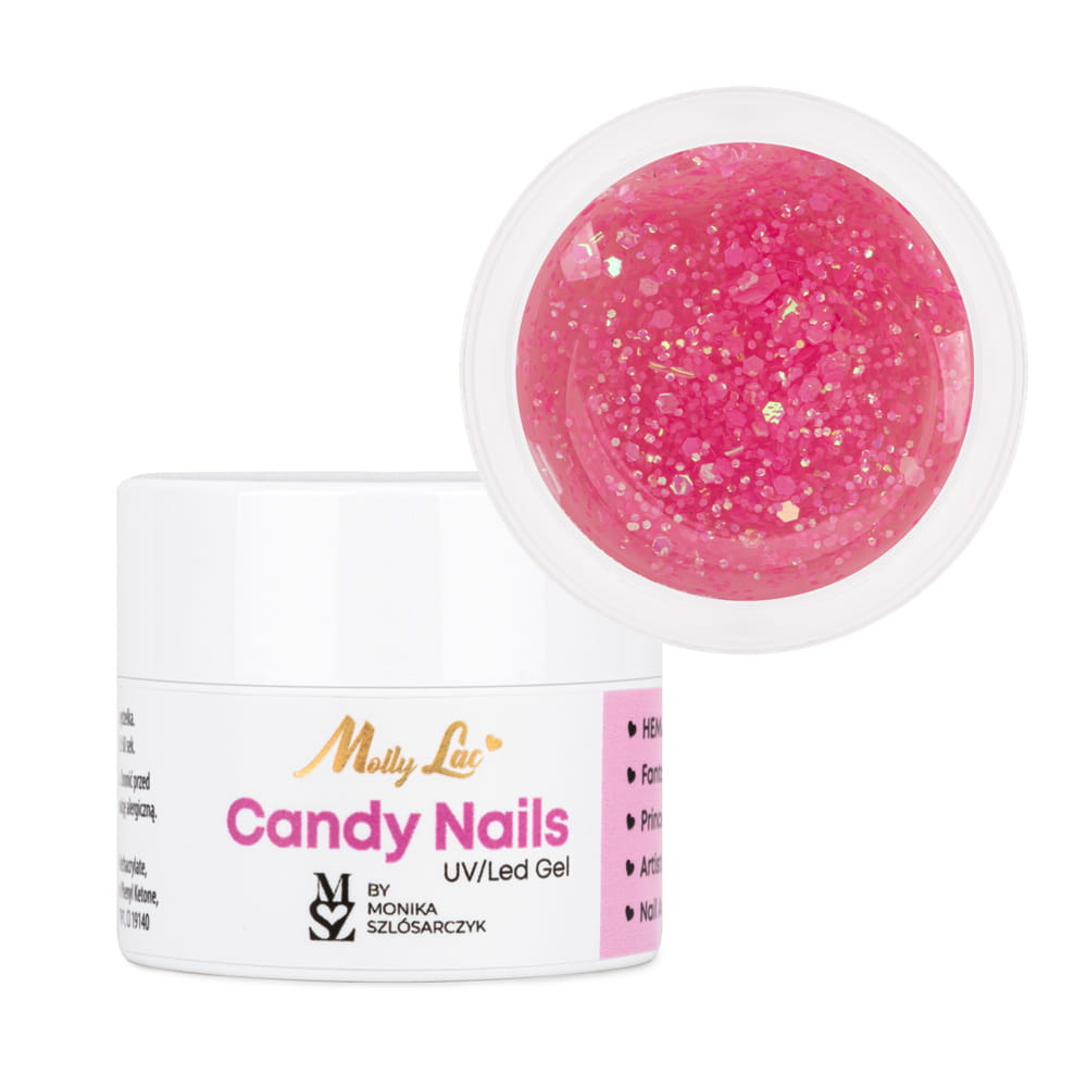 Żel do zdobień Candy Nails Light Candy Pink by Monika Szlósarczyk MollyLac HEMA/Di-HEMA Free 5g