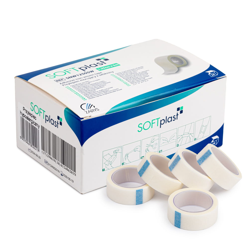Przylepiec hypoalergiczny włókninowy ogólnego zastosowania 5m x 1,25 cm 24szt