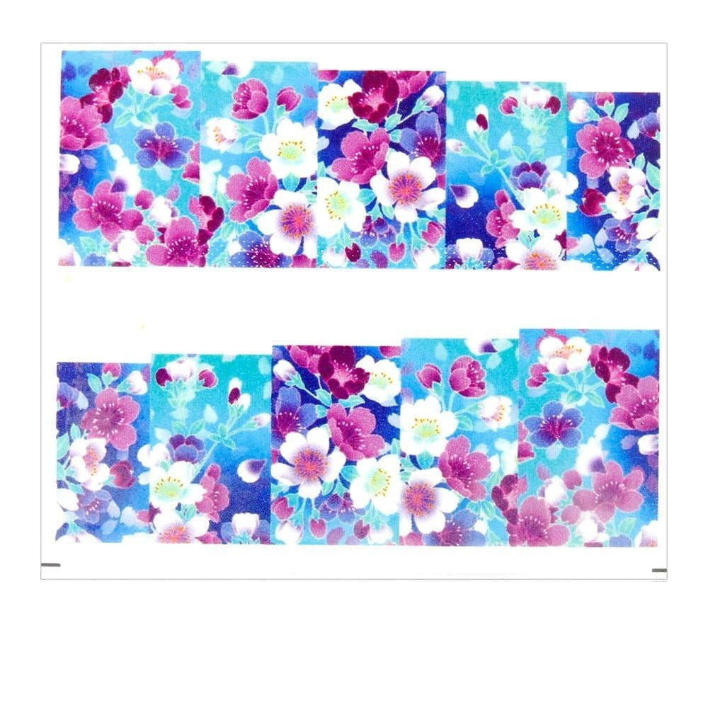 Naklejki wodne do paznokci arkusz 6,5 x 5,5 cm na 10 palców yb Nr 597