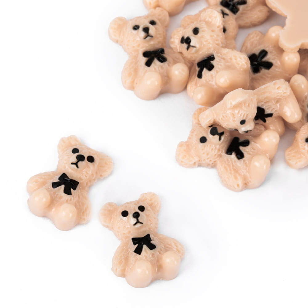 Ozdoby do paznokci misie 3D Molly Nails brązowe 20 szt