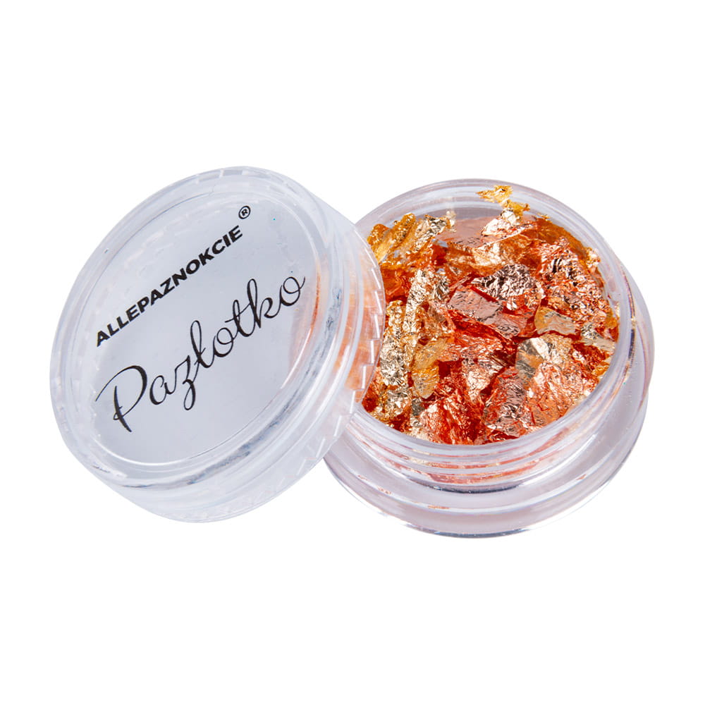 Pazłotko dwustronne Flame Allepaznokcie ultracienka folia chrom w płatkach do zdobień słoiczek 3 ml Nr 7