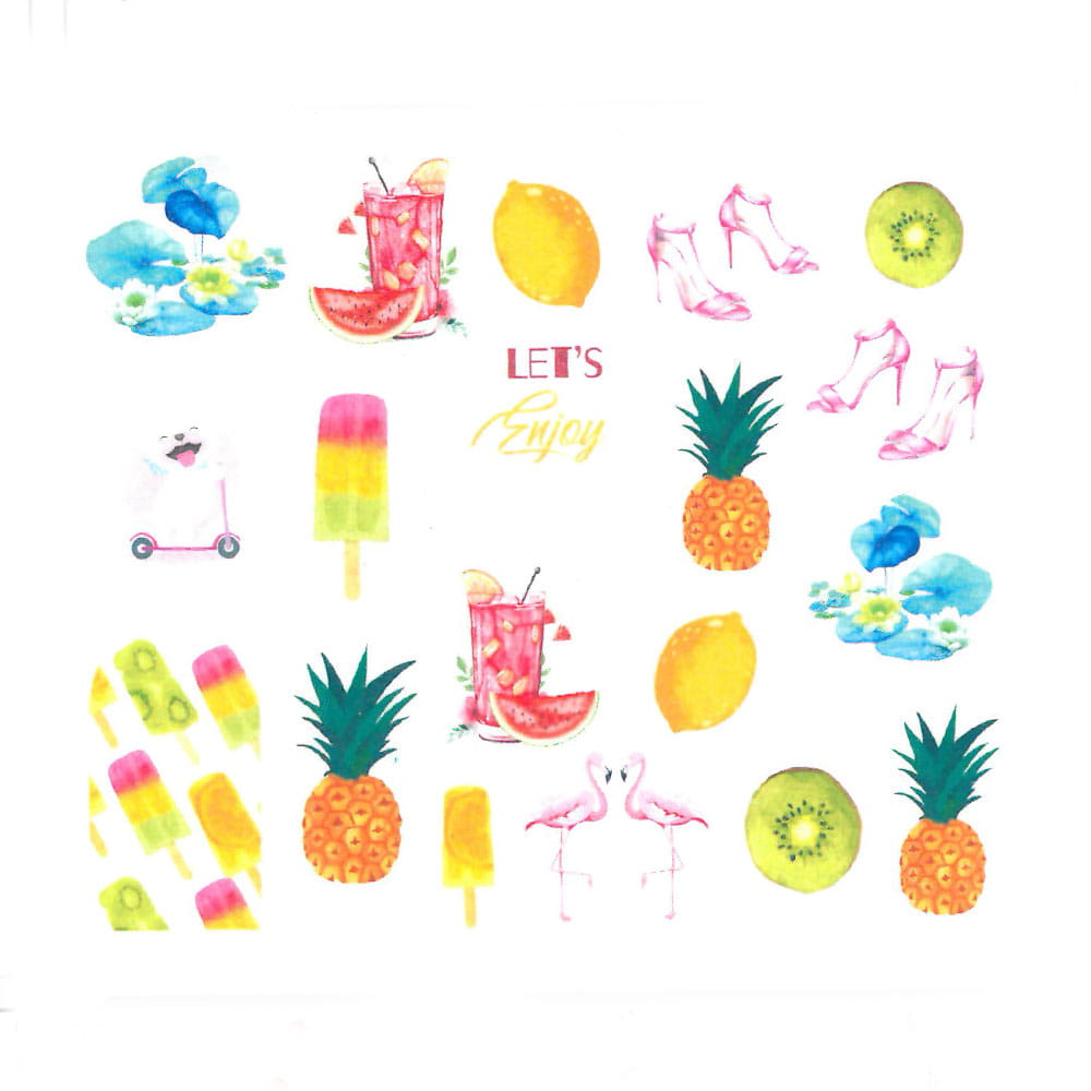 Naklejki wodne do paznokci owoce BN-1694