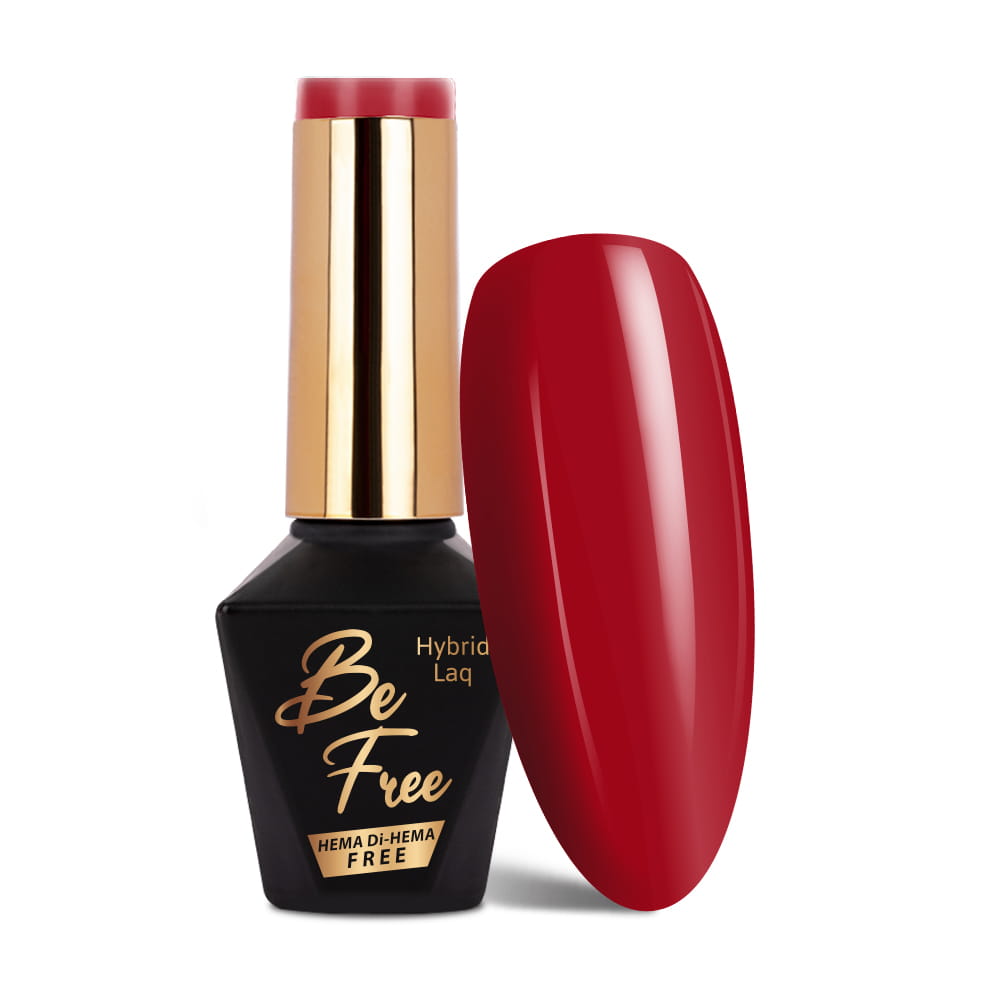 Lakier hybrydowy LED/UV Gel Polish MollyLac BeFree Elegance Nr 5 Fire red HEMA/Di-HEMA Free 10g