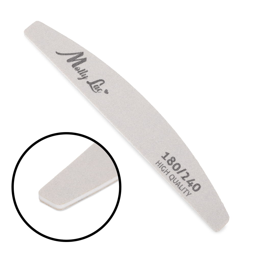 Pilnik do paznokci Bezpieczny Pakiet półksiężyc łódka MollyLac zebra 180/240 High Quality 1 szt