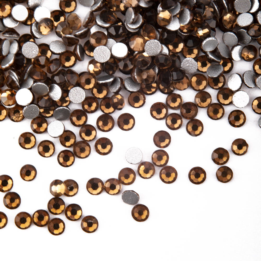 Cyrkonie do paznokci szklane ss3 smoked topaz ok.1440 szt paczka