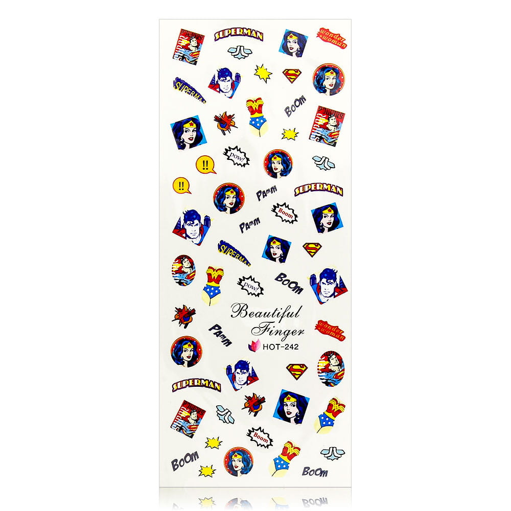 Naklejki wodne do paznokci arkusz 12,5 x 5,5 cm hot Nr 242