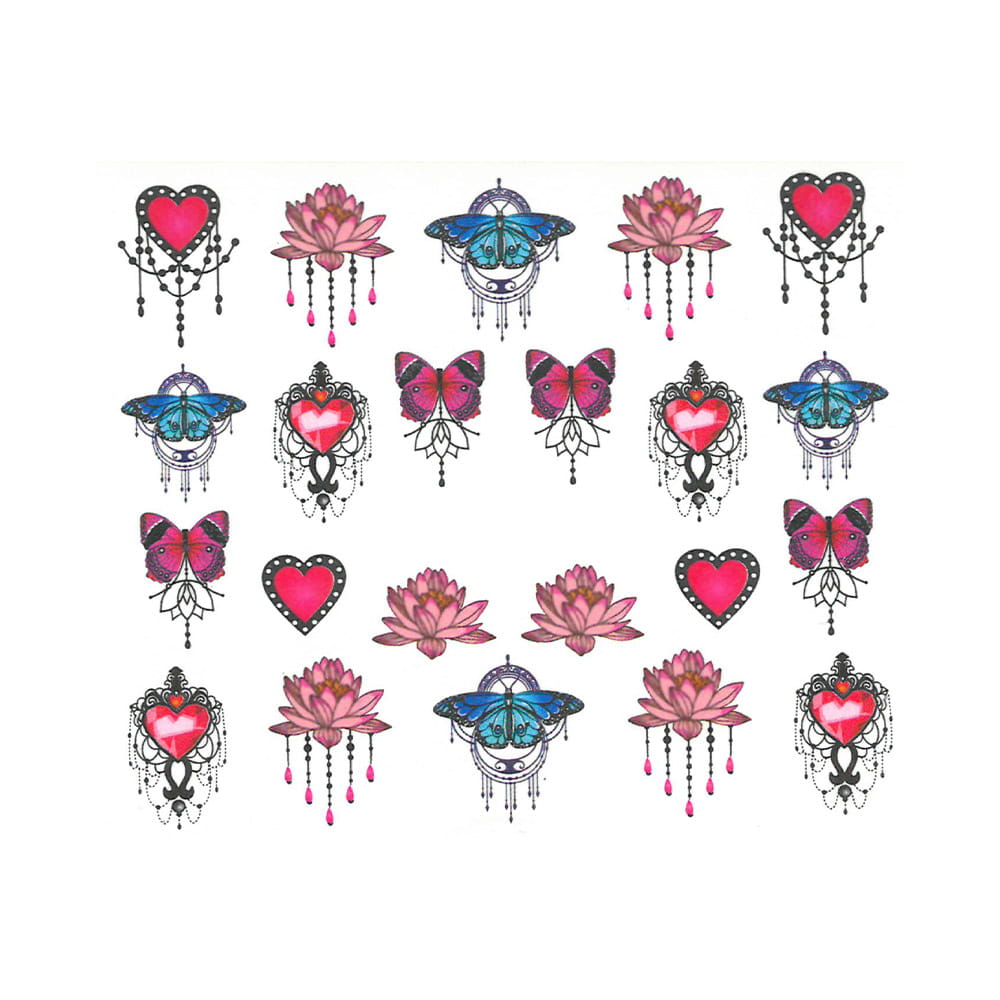 Naklejki wodne do paznokci motyle BN-1186