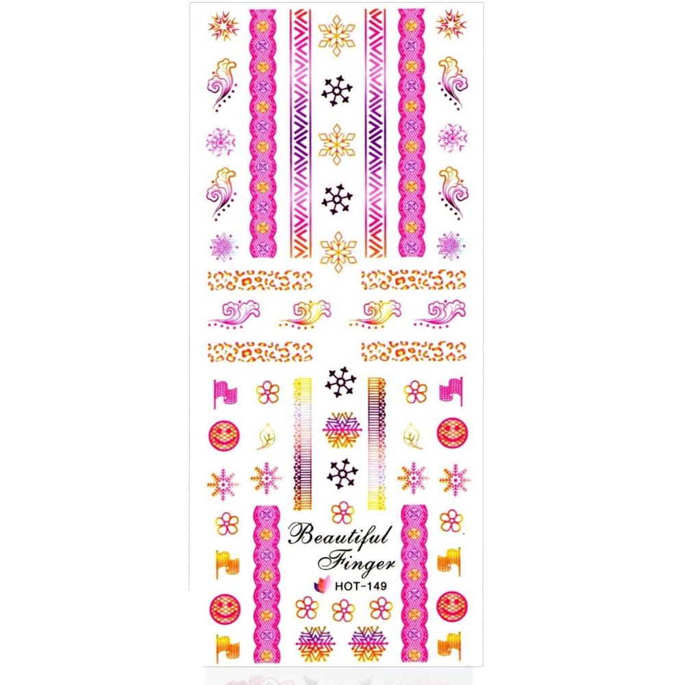Naklejki wodne do paznokci arkusz 12,7 x 5,5 cm hot Nr 149