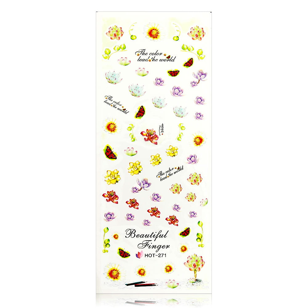 Naklejki wodne do paznokci arkusz 12,7 x 5,5 cm hot Nr 271