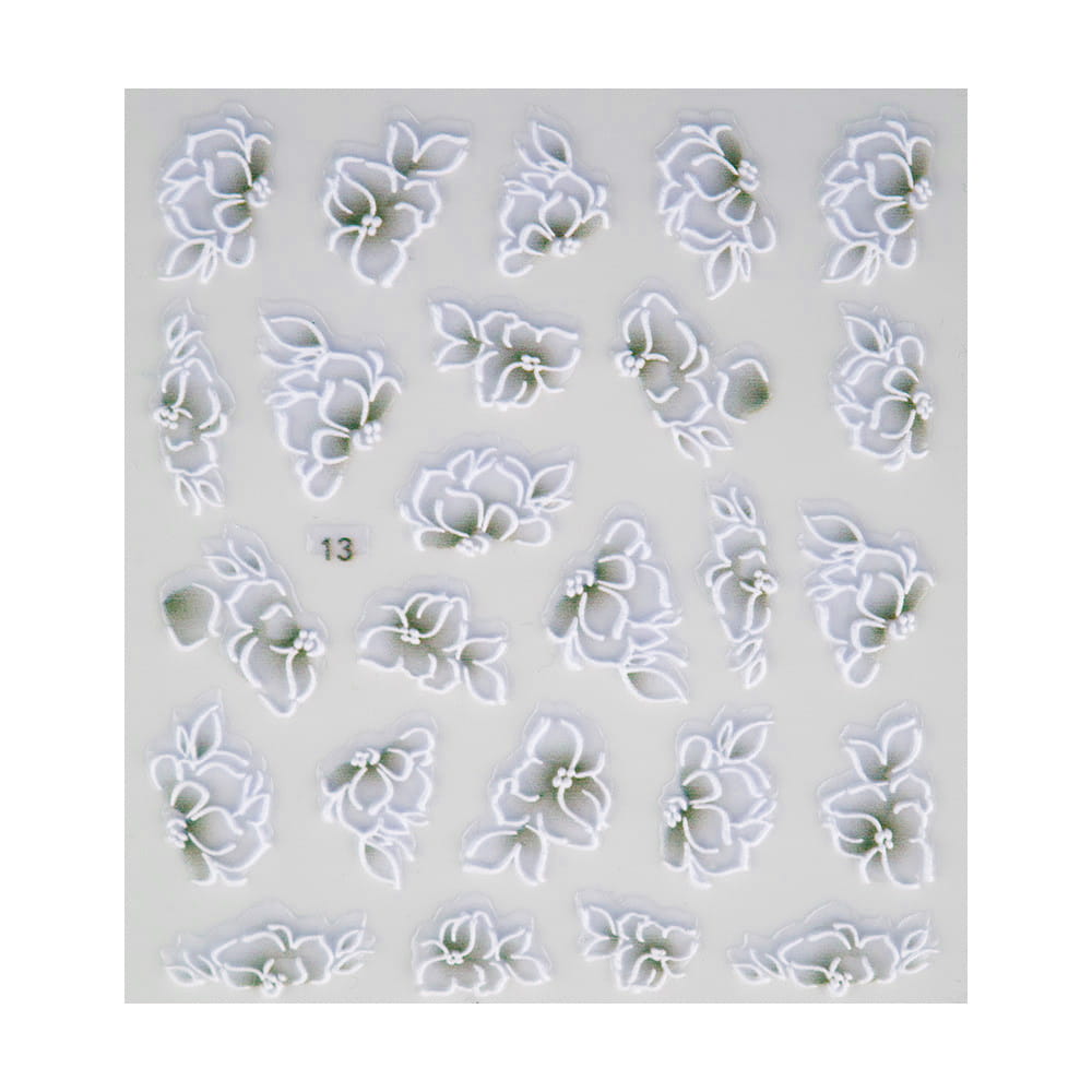 Naklejki do paznokci samoprzylepne 5D kwiaty Nr 13