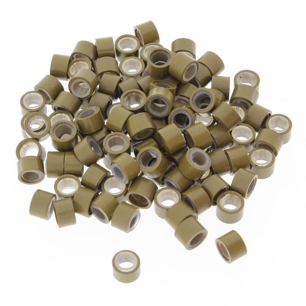 Mikroringi z silikonem do przedłużania włosów 6 mm kolor Nr 7 woreczek 100 szt