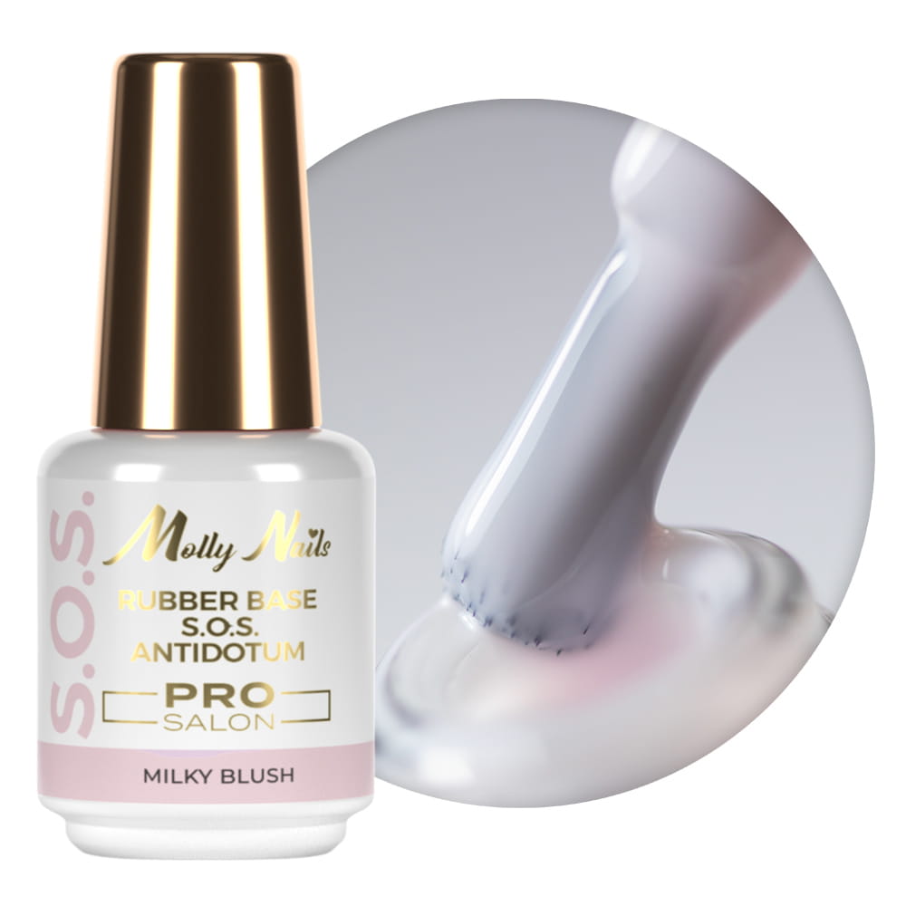 Baza kauczukowa elastyczne paznokcie manicure pedicure do ozdób S.O.S. Antidotum Pro Salon Molly Nails Milky Blush 15g