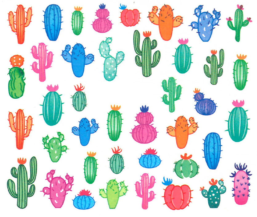 Naklejki wodne do paznokci kaktusy BN-1272