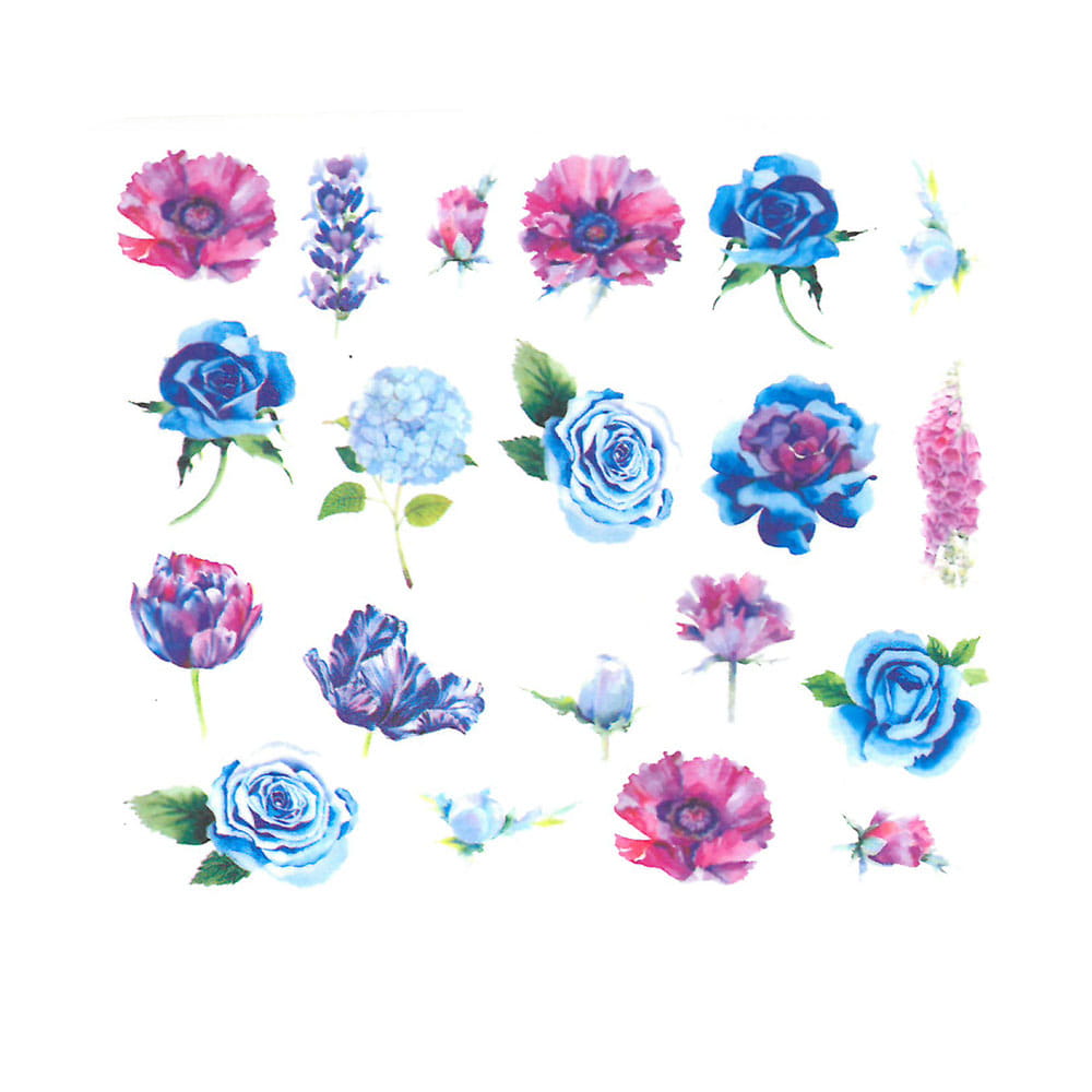 Naklejki wodne do paznokci kwiaty BN-1774