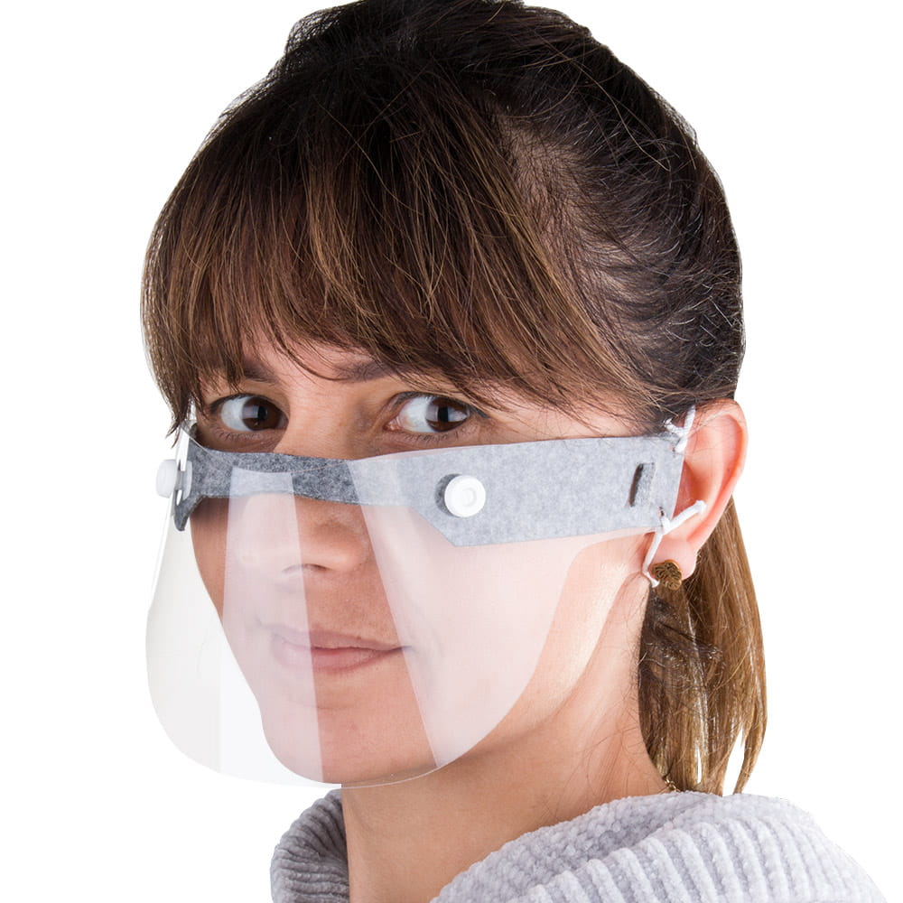 Przyłbica mini maska ochronna na usta i nos wielokrotnego użytku uniwersalna szara