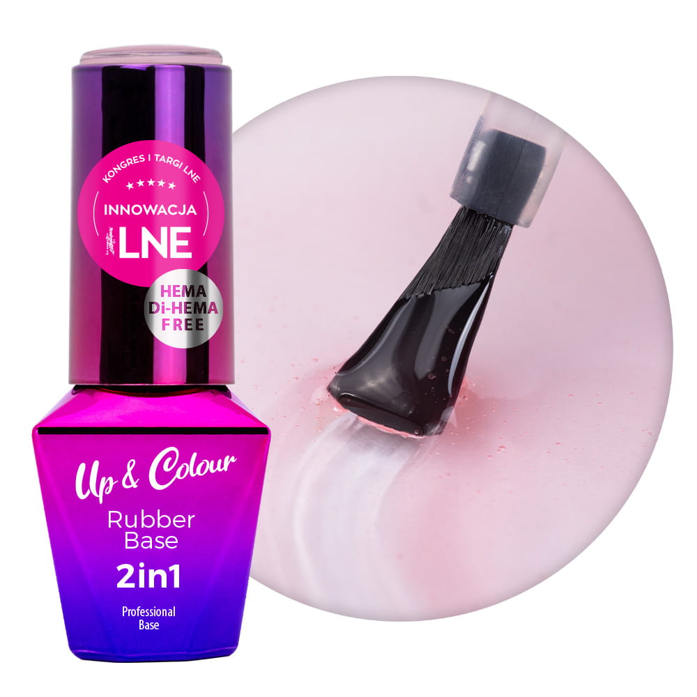 Baza kauczukowa Rubber Base 2w1 Up&Colour MollyLac Spicy Beige HEMA/Di-HEMA Free 10 g Nr 8